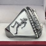 ELITE FOOTBALL FINALIST RING --- GUN METAL BODY, CLEAR STONES (Item #51-09) - Image 4