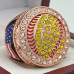 ROUND SOFTBALL RING --- ROSE GOLD BODY (Item #30-169)