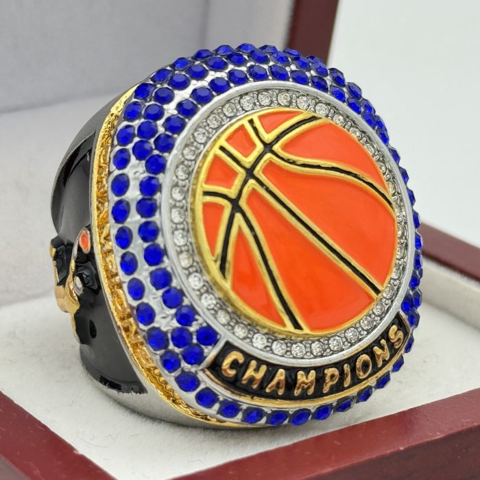 JUMBO BASKETBALL CHAMPION RING - BLUE BACKGROUND, BLUE STONES (Item ...
