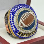 JUMBO FOOTBALL FINALIST RING --- BLUE BACKGROUND, BLUE STONES (Item # 51-01)