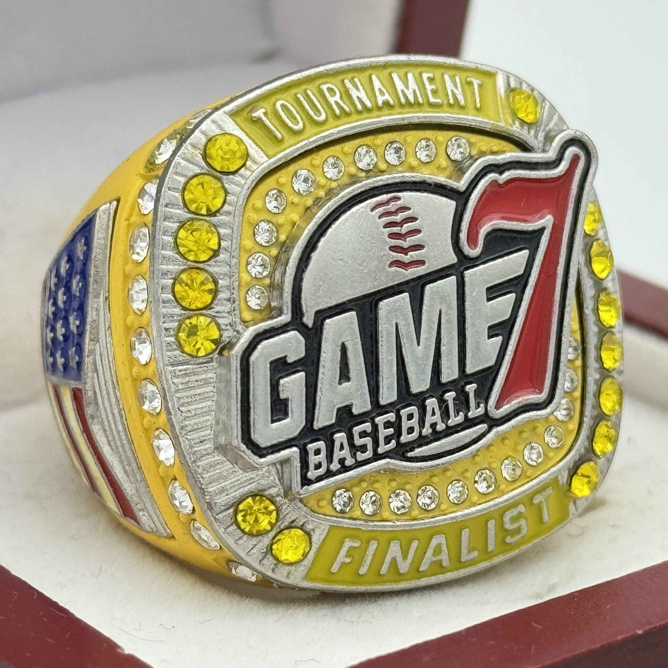 yellow and gold game 7 baseball ring