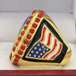 ROUND ADD YOUR LOGO RING --- GOLD BODY, RED STONES (Item #58-212) - Image 2