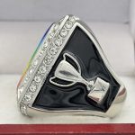 SQUARE ADD YOUR LOGO RING --- SILVER BODY, CLEAR STONES (Item #58-225) - Image 2