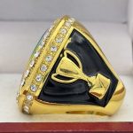 ROUND ADD YOUR LOGO RING --- GOLD BODY, CLEAR STONES (Item #58-216) - Image 2