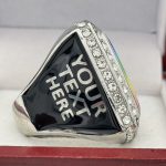 SQUARE ADD YOUR LOGO CHAMPION RING --- SILVER BODY, CLEAR STONES, 2 ENGRAVABLE SIDES (Item #59-180) - Image 4