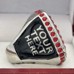 ROUND ADD YOUR LOGO FINALIST RING --- SILVER BODY, RED STONES, 2 ENGRAVABLE SIDES (Item #58-161) - Image 4