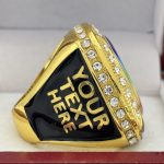 ROUND ADD YOUR LOGO CHAMPION RING --- GOLD BODY, CLEAR STONES, 2 ENGRAVABLE SIDES (Item #58-168) - Image 4
