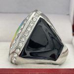 ROUND ADD YOUR LOGO FINALIST RING --- SILVER BODY, CLEAR STONES, 2 ENGRAVABLE SIDES (Item #58-165) - Image 2