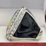 ROUND ADD YOUR LOGO CHAMPION RING --- SILVER BODY, CLEAR STONES, 2 ENGRAVABLE SIDES (Item #59-168) - Image 2