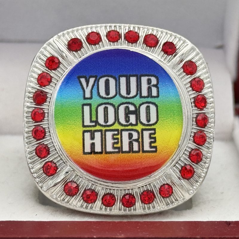 front facing championship ring with customizable logo