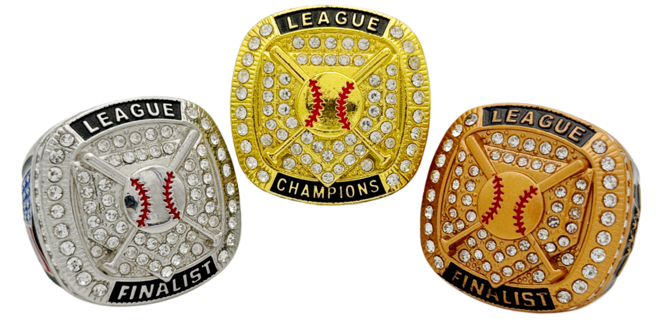 bronze, silver and gold sports rings