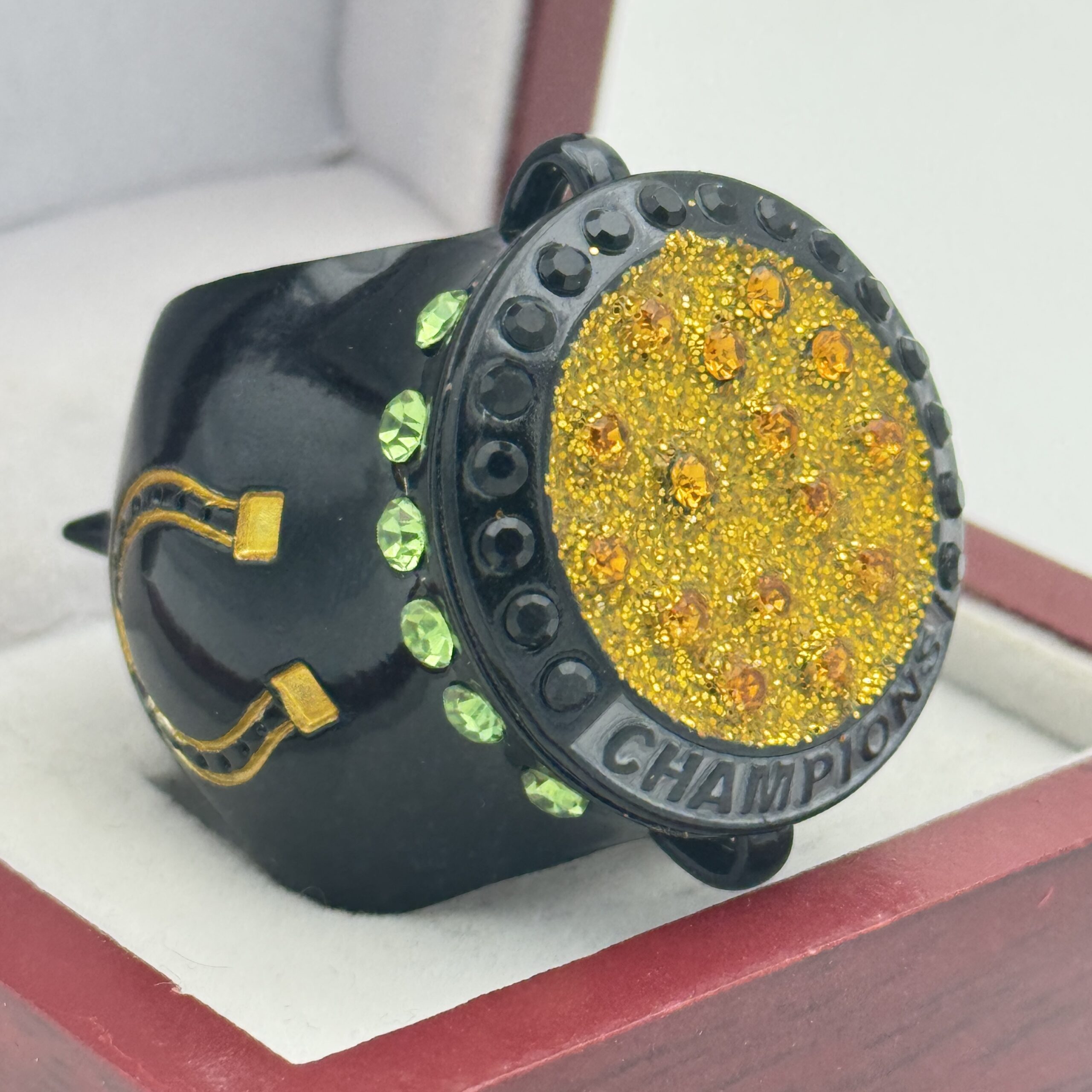 IMG_7428 POT OF GOLD CHAMPION RING --- BLACK BODY, GOLD GLITTER (ITEM #36-84) - Image 1