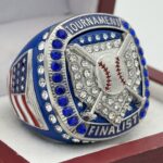 5 STAR HOME PLATE FINALIST RING --- BLUE BODY, CLEAR STONES (Item #37-01)