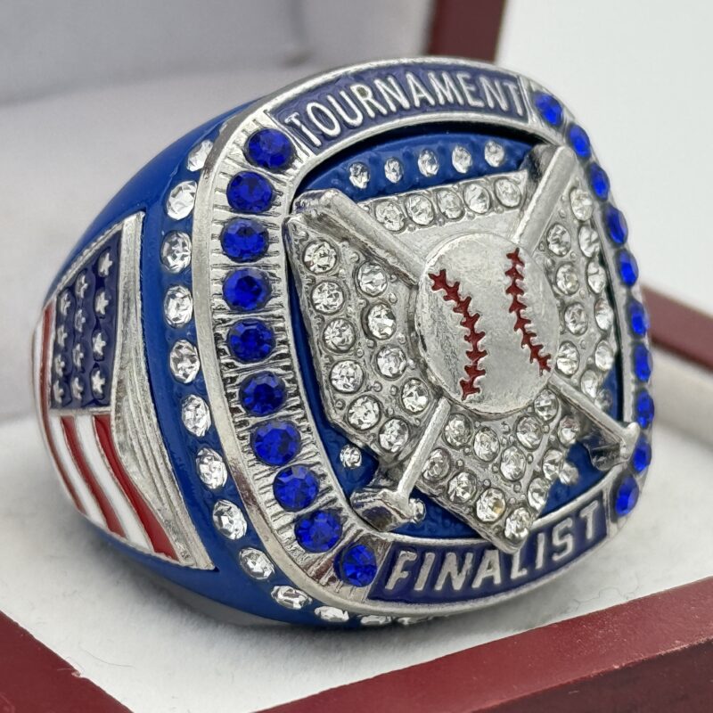 blue and silver tournament champions ring