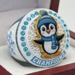 5 STAR PENGUIN CHAMPIONS RING --- SLATE BLUE BODY, WHITE SIDES (ITEM #36-116)