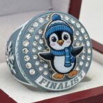 5 STAR PENGUIN FINALIST RING --- WHITE BODY, SLATE BLUE SIDES (ITEM #36-113)