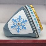 5 STAR PENGUIN CHAMPIONS RING --- SLATE BLUE BODY, WHITE SIDES (ITEM #36-116) - Image 4