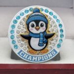 5 STAR PENGUIN CHAMPIONS RING --- SLATE BLUE BODY, WHITE SIDES (ITEM #36-116) - Image 3