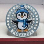 5 STAR PENGUIN FINALIST RING --- WHITE BODY, SLATE BLUE SIDES (ITEM #36-113) - Image 3