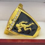 FOOTBALL PARTICIPATION RING --- GOLD BODY, PAINTED BALL (ITEM #55-156) - Image 2