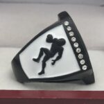 FOOTBALL PARTICIPATION RING --- BLACK BODY, PAINTED BALL (Item #55-153) - Image 4