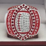 5 STAR LEGACY FOOTBALL CHAMPION RING --- RED BODY, WHITE SIDES (Item #51-160) - Image 3