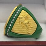 5 STAR LEGACY FOOTBALL CHAMPION RING --- GREEN BODY, GOLD SIDES (Item #51-144) - Image 2