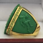 5 STAR LEGACY FOOTBALL FINALIST RING --- GOLD BODY, GREEN SIDES (Item #51-141) - Image 2
