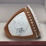 5 STAR LEGACY FOOTBALL CHAMPION RING --- ORANGE BODY, WHITE SIDES (ITEM #51-136) - Image 4