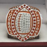 5 STAR LEGACY FOOTBALL CHAMPION RING --- ORANGE BODY, WHITE SIDES (ITEM #51-136) - Image 3