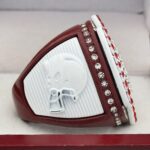 5 STAR LEGACY FOOTBALL CHAMPION RING --- MAROON BODY, WHITE SIDES (Item #51-128) - Image 4