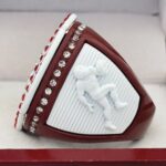 5 STAR LEGACY FOOTBALL CHAMPION RING --- MAROON BODY, WHITE SIDES (Item #51-128) - Image 2