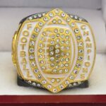 5 STAR LEGACY FOOTBALL CHAMPION RING --- GUNMETAL BODY, GOLD SIDES (ITEM #51-124) - Image 3