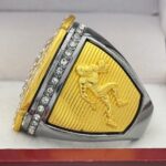 5 STAR LEGACY FOOTBALL CHAMPION RING --- GUNMETAL BODY, GOLD SIDES (ITEM #51-124) - Image 2
