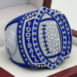 5 STAR LEGACY FOOTBALL CHAMPION RING --- BLUE BODY, GREY SIDES (Item #51-156)