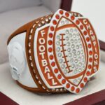 5 STAR LEGACY FOOTBALL CHAMPION RING --- ORANGE BODY, WHITE SIDES (ITEM #51-136)