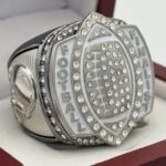 5 STAR LEGACY FOOTBALL FINALIST RING --- GUNMETAL BODY, SILVER SIDES (ITEM #51-121)