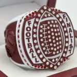 5 STAR LEGACY FOOTBALL FINALIST RING --- WHITE BODY, MAROON SIDES (Item #51-125)