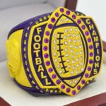 5 STAR LEGACY FOOTBALL CHAMPION RING --- PURPLE BODY, YELLOW SIDES (ITEM #51-140)