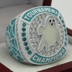 GLOWING GHOST CHAMPION RING --- WHITE BODY, BLUE STONES (Item#36-88)