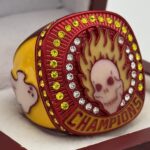 GLOWING SKULL CHAMPION RING --- RED BODY (Item#36-92)