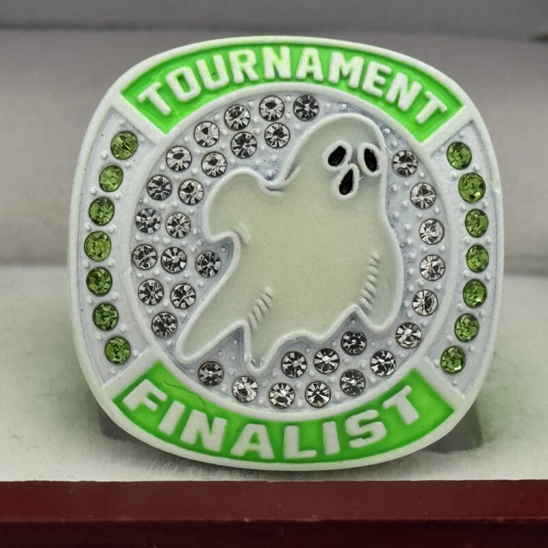 green and white halloween tournament finalist ring