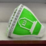 GLOWING GHOST FINALIST RING --- WHITE BODY, GREEN STONES (Item#43-105) - Image 3