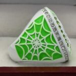 GLOWING GHOST CHAMPION RING --- WHITE BODY, GREEN STONES (Item#43-108) - Image 5
