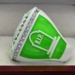 GLOWING GHOST CHAMPION RING --- WHITE BODY, GREEN STONES (Item#43-108) - Image 3