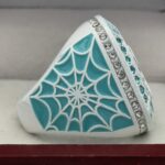GLOWING GHOST FINALIST RING --- WHITE BODY, BLUE STONES (Item#36-85) - Image 5
