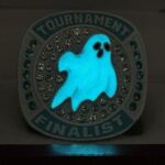 GLOWING GHOST FINALIST RING --- WHITE BODY, BLUE STONES (Item#36-85) - Image 7