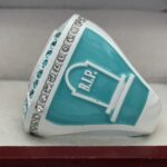 GLOWING GHOST FINALIST RING --- WHITE BODY, BLUE STONES (Item#36-85) - Image 3