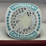 GLOWING GHOST CHAMPION RING --- WHITE BODY, BLUE STONES (Item#36-88) - Image 4