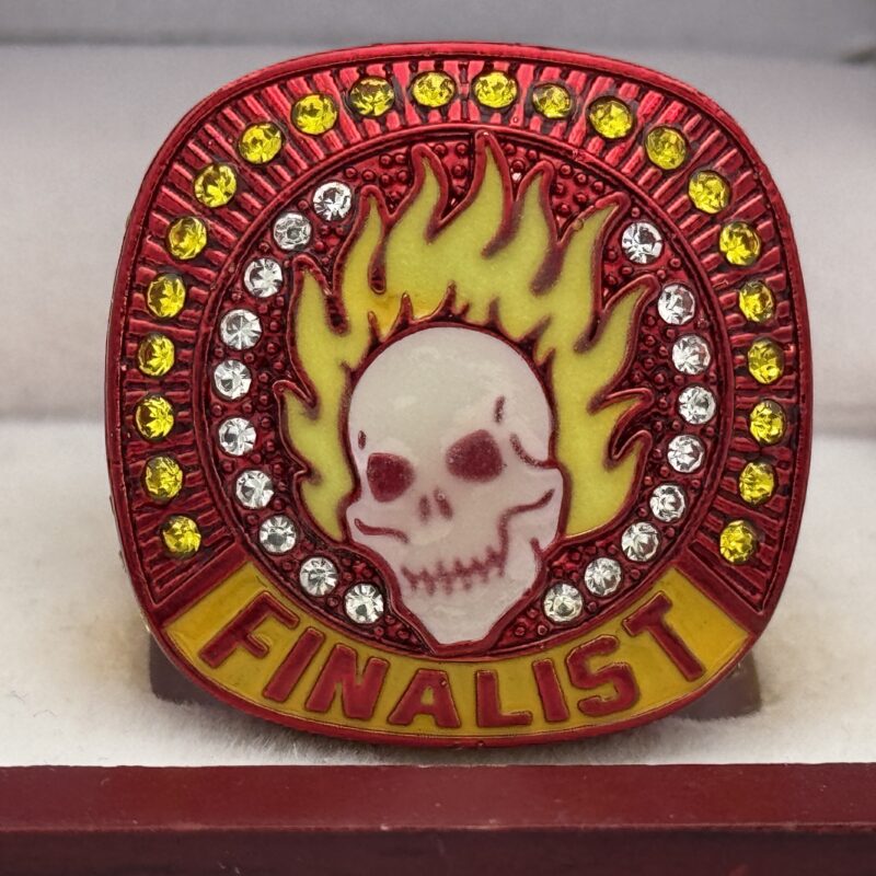 flaming skull red finalist ring